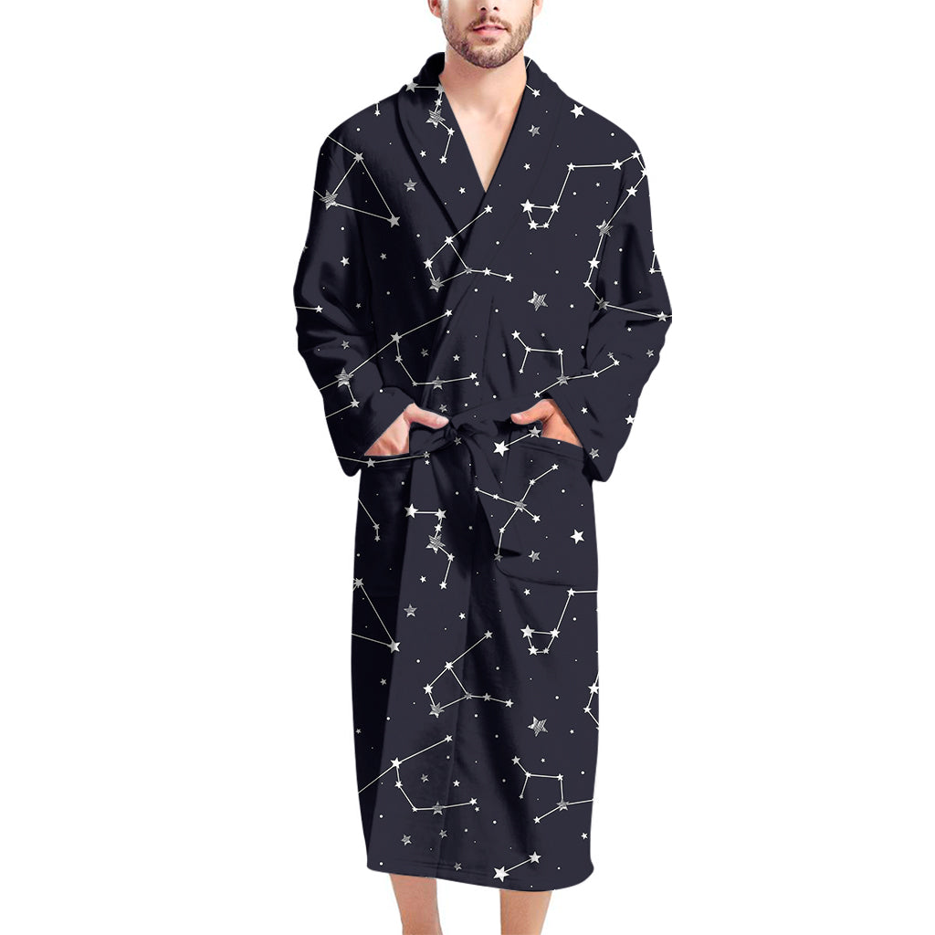 Constellation Stars Pattern Print Men's Bathrobe