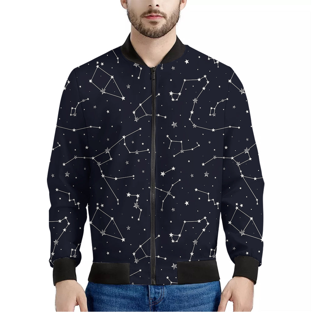 Constellation Stars Pattern Print Men's Bomber Jacket