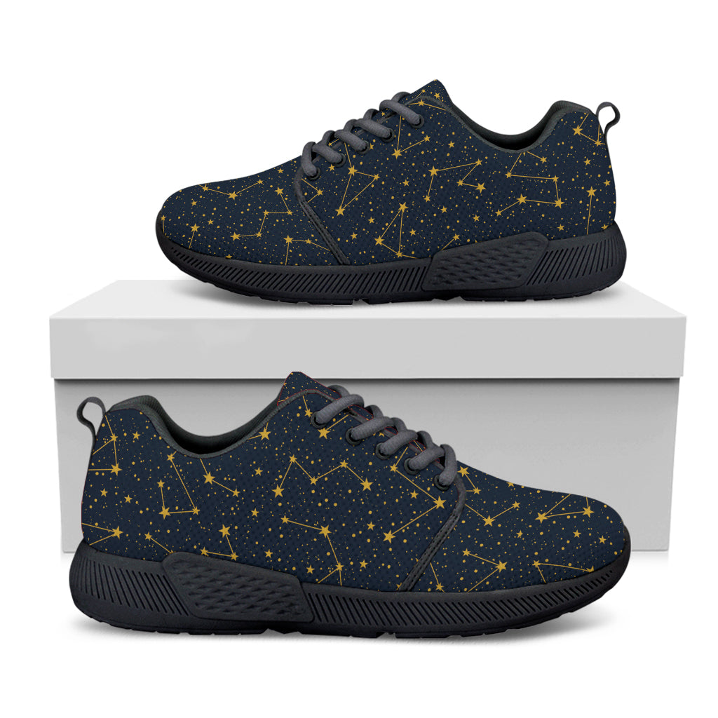 Constellation Symbols Pattern Print Black Athletic Shoes