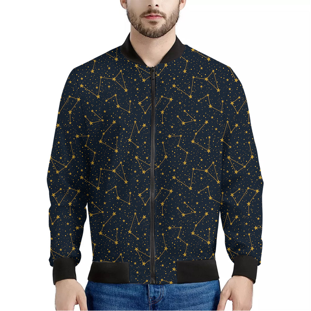 Constellation Symbols Pattern Print Men's Bomber Jacket