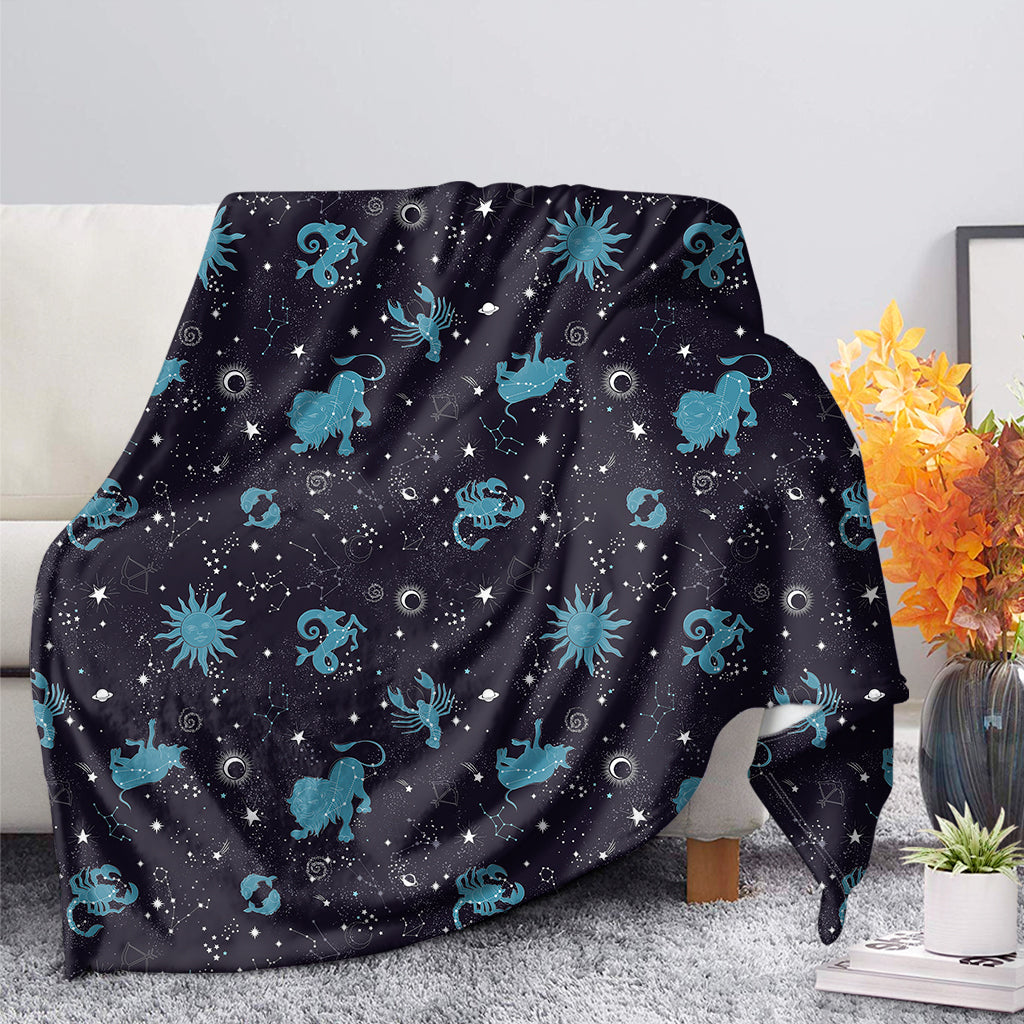 Constellation Zodiac Signs Pattern Print Blanket