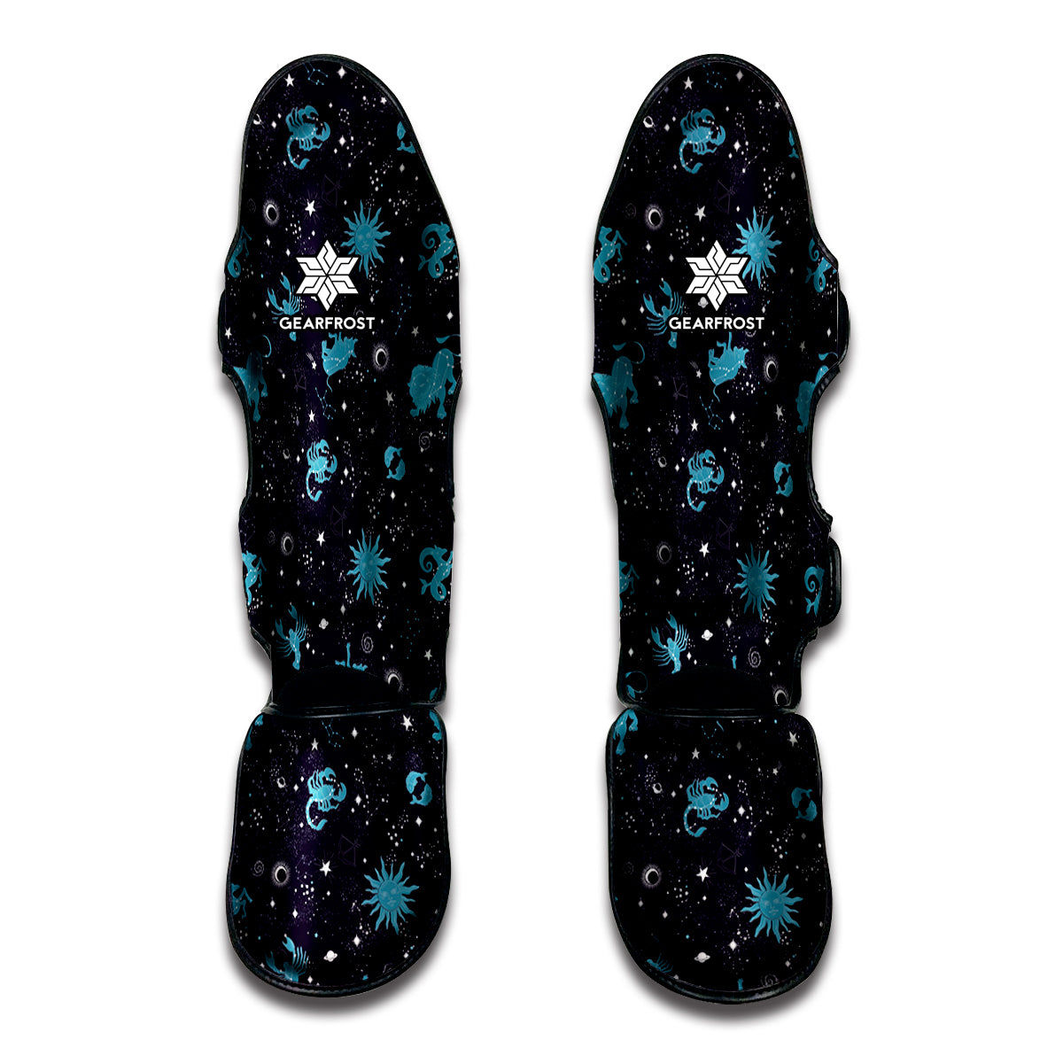 Constellation Zodiac Signs Pattern Print Muay Thai Shin Guards