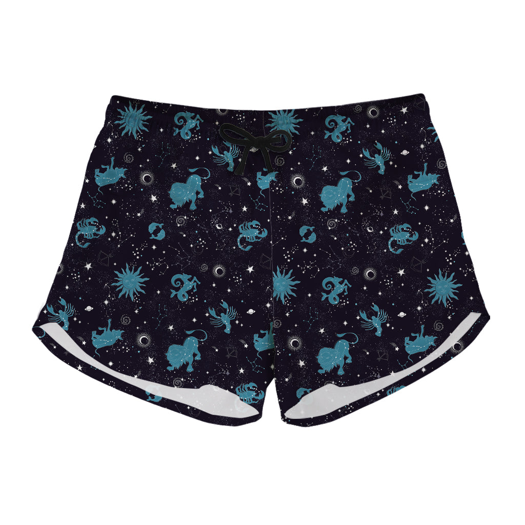 Constellation Zodiac Signs Pattern Print Women's Shorts