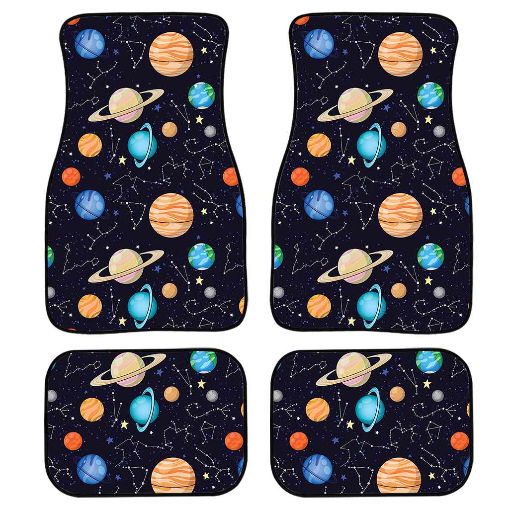 Constellations And Planets Pattern Print Front and Back Car Floor Mats