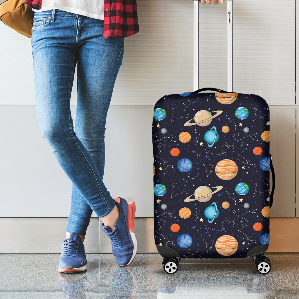 Constellations And Planets Pattern Print Luggage Cover