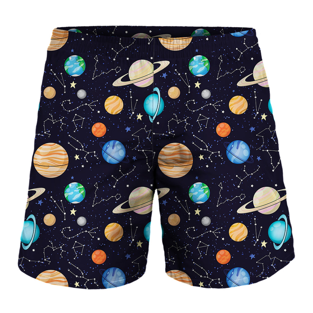 Constellations And Planets Pattern Print Men's Shorts