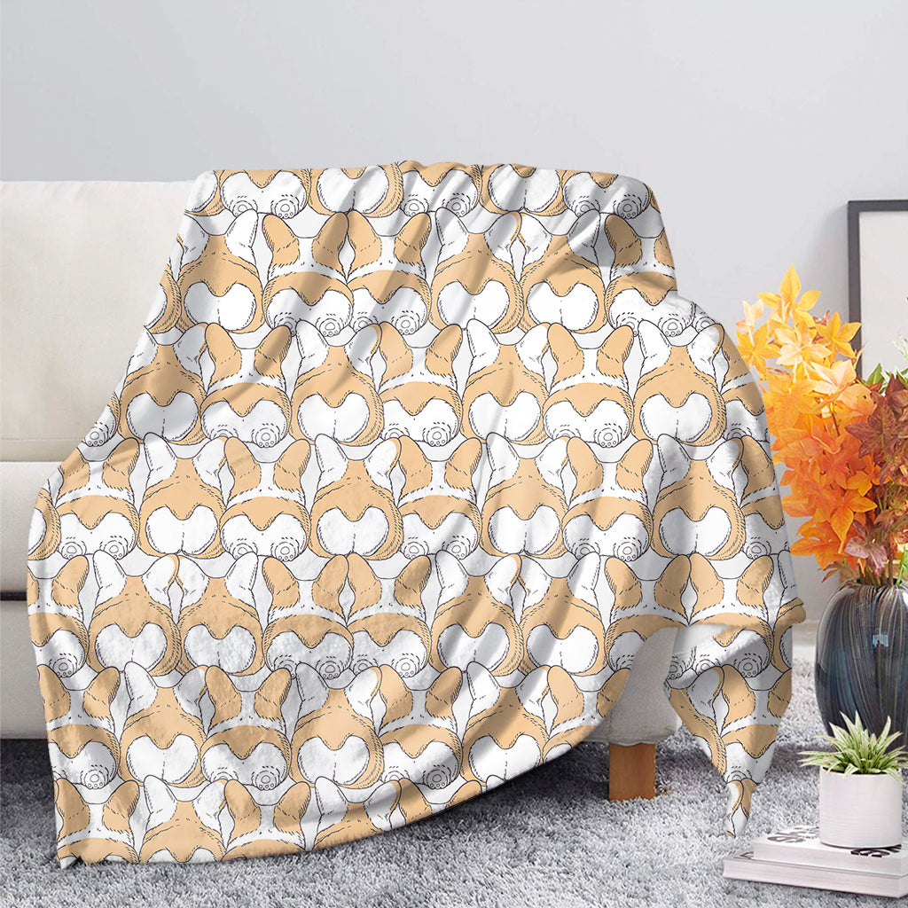 Corgi Butt Pattern Print Blanket