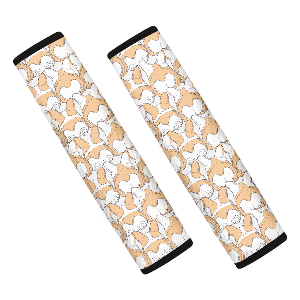 Corgi Butt Pattern Print Car Seat Belt Covers