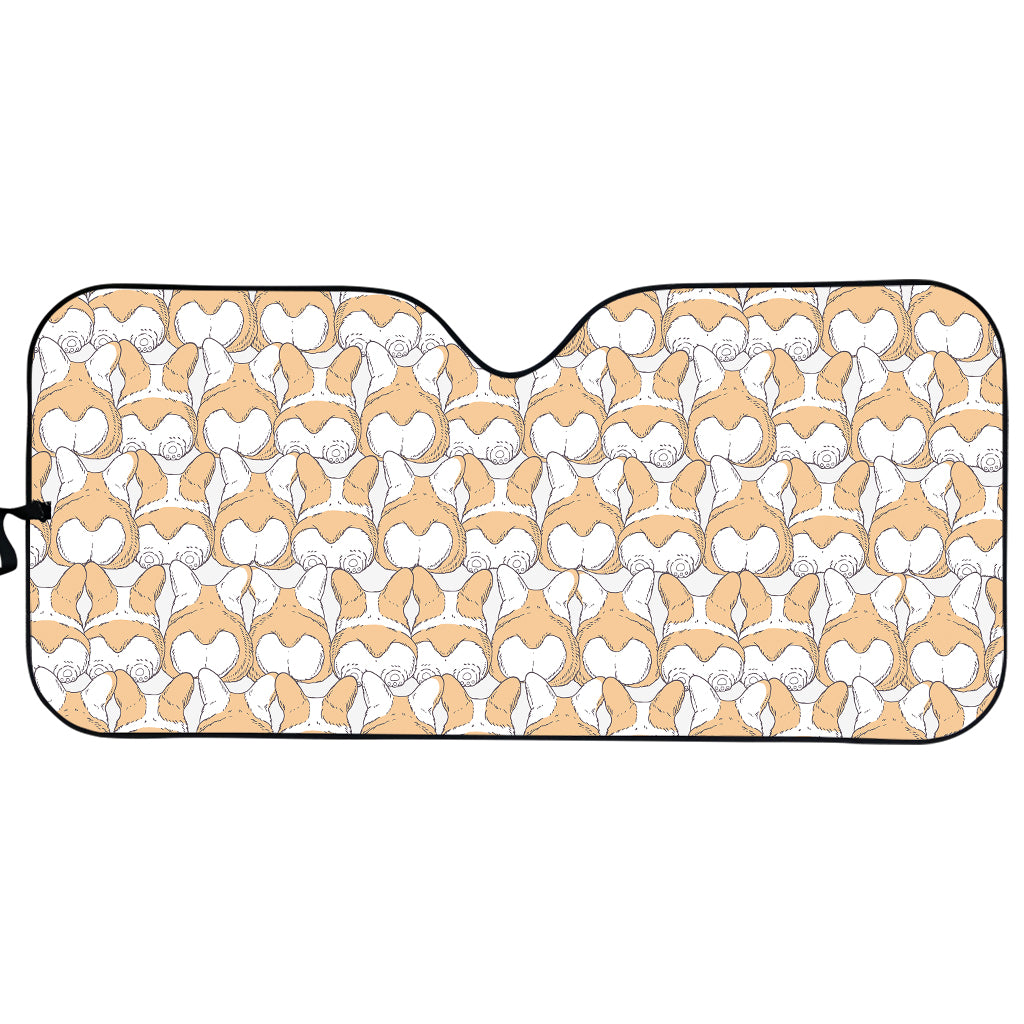 Corgi Butt Pattern Print Car Sun Shade