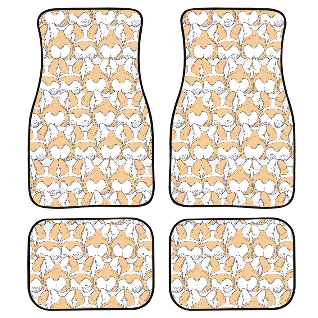 Corgi Butt Pattern Print Front and Back Car Floor Mats