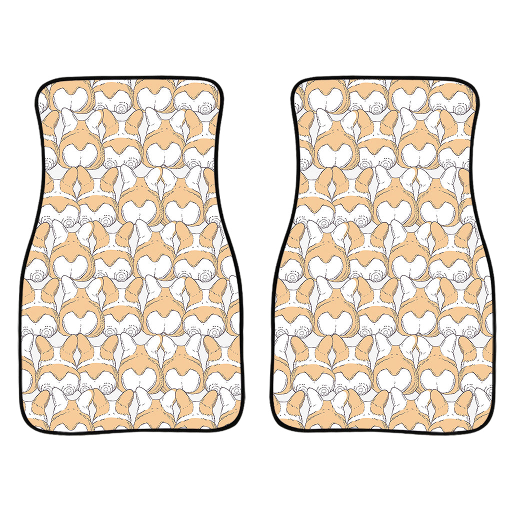 Corgi Butt Pattern Print Front Car Floor Mats