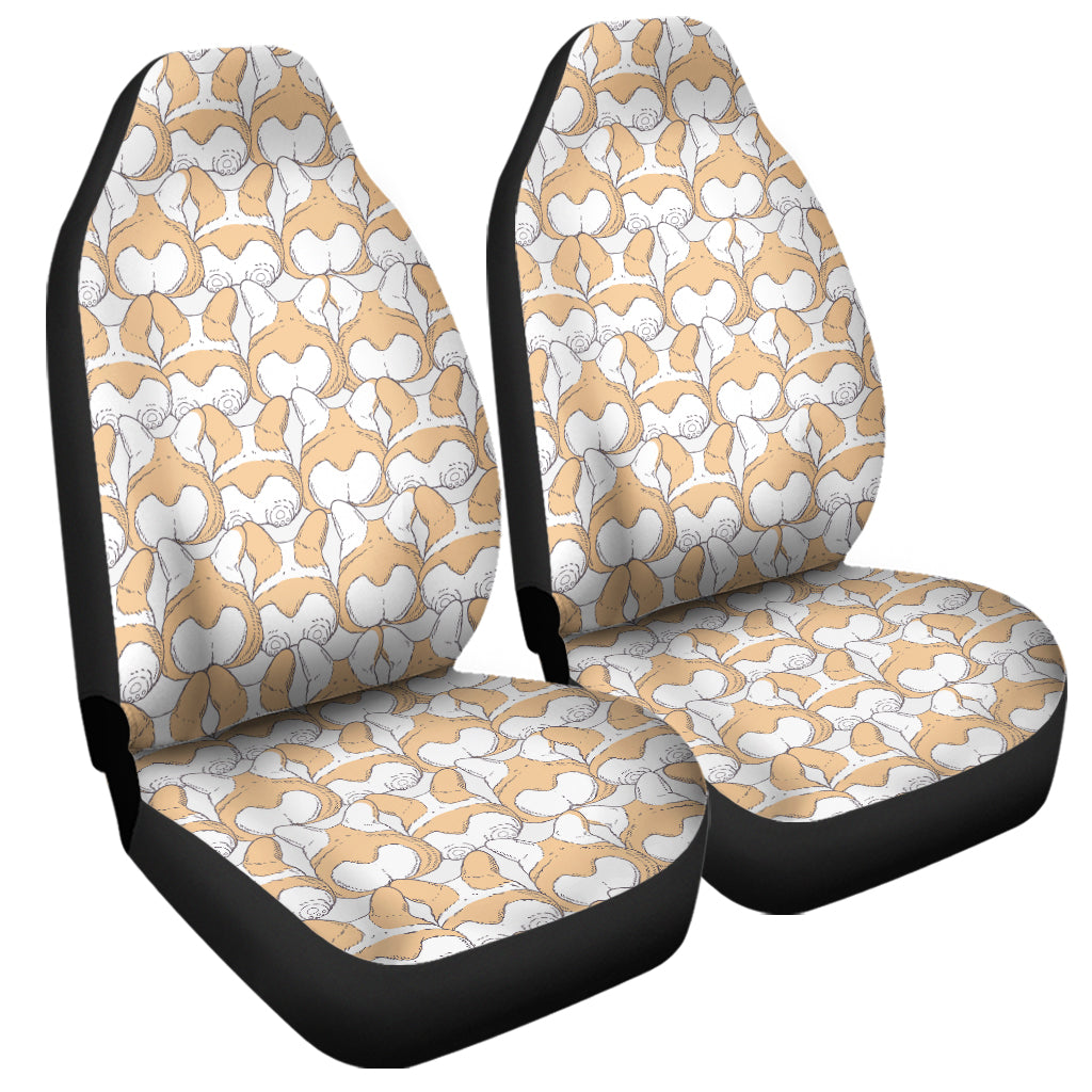 Corgi Butt Pattern Print Universal Fit Car Seat Covers