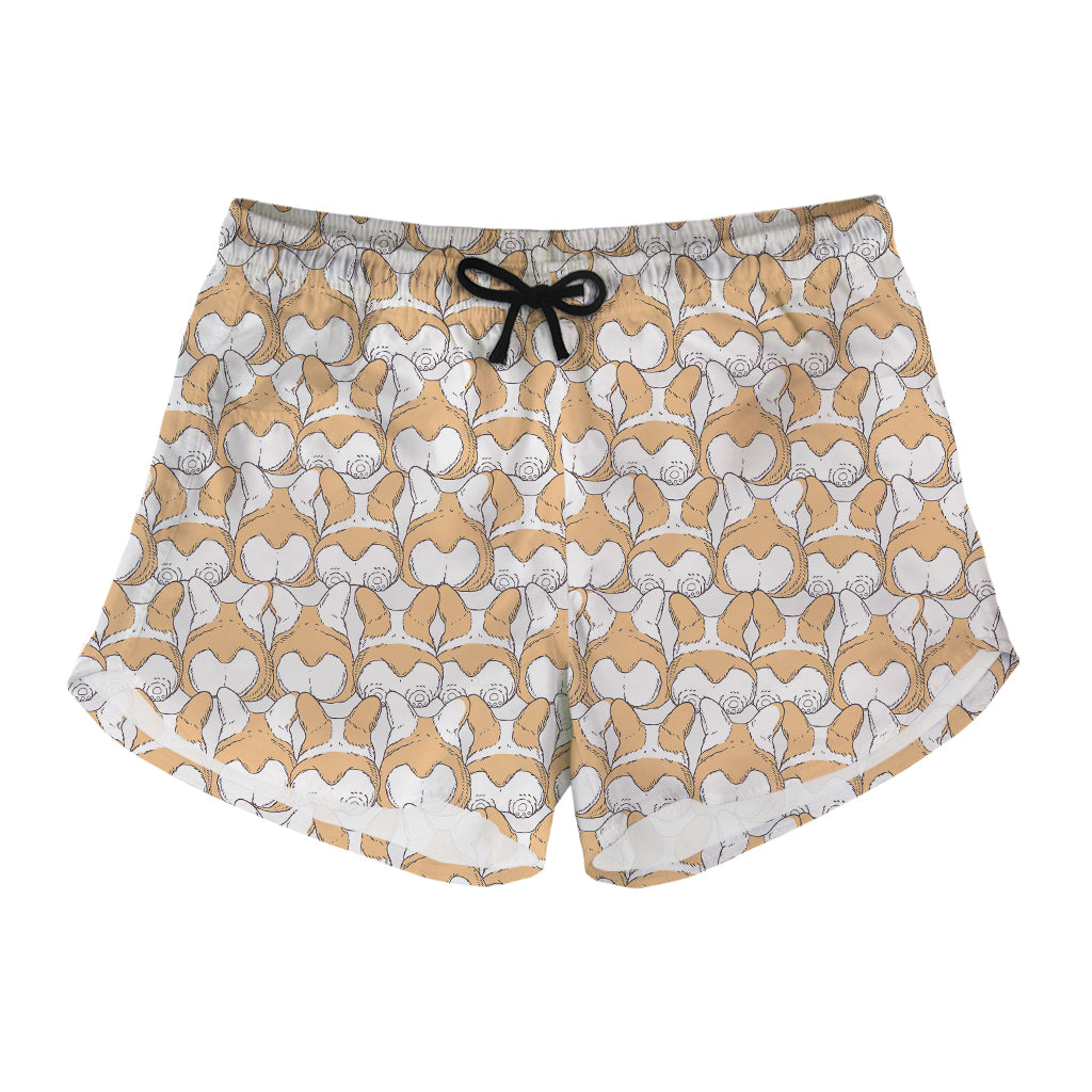 Corgi Butt Pattern Print Women's Shorts