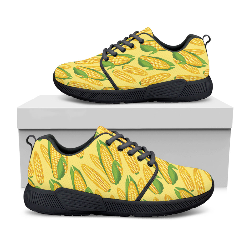 Corn Cob Pattern Print Black Athletic Shoes