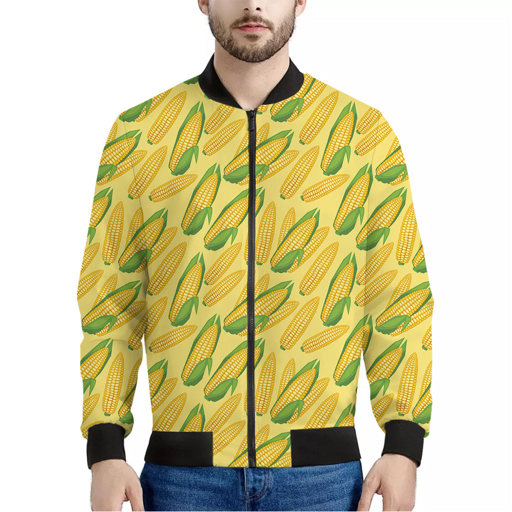 Corn Cob Pattern Print Men's Bomber Jacket