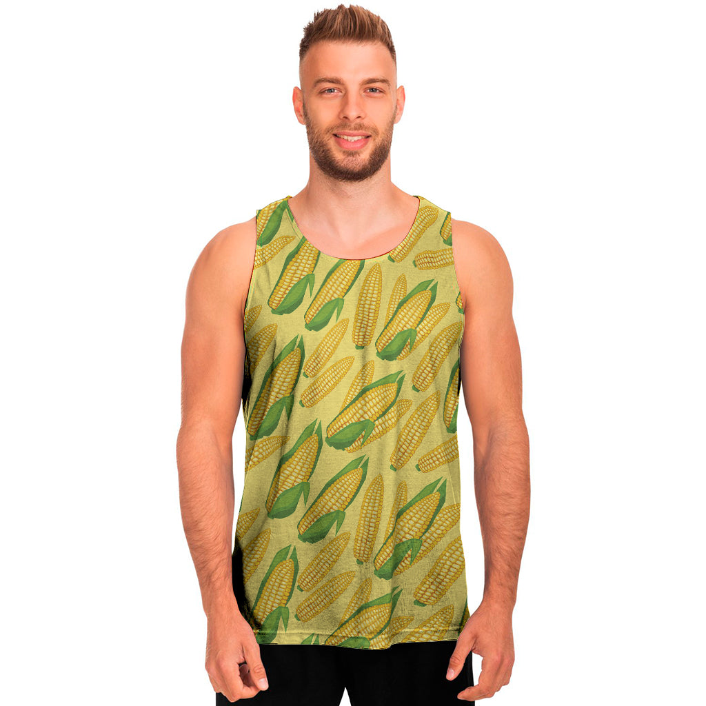 Corn Cob Pattern Print Men's Tank Top