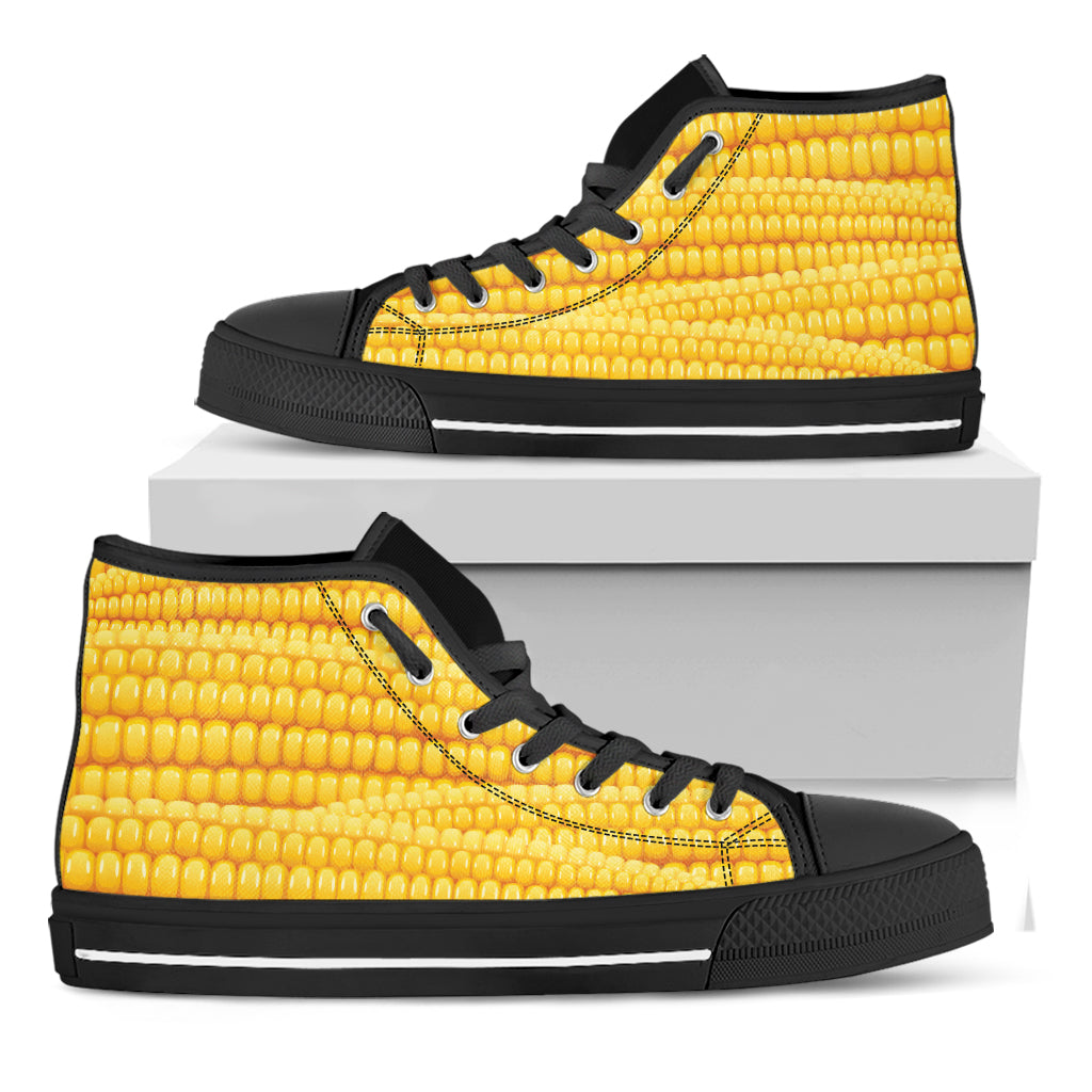 Corn Pattern Print Black High Top Shoes