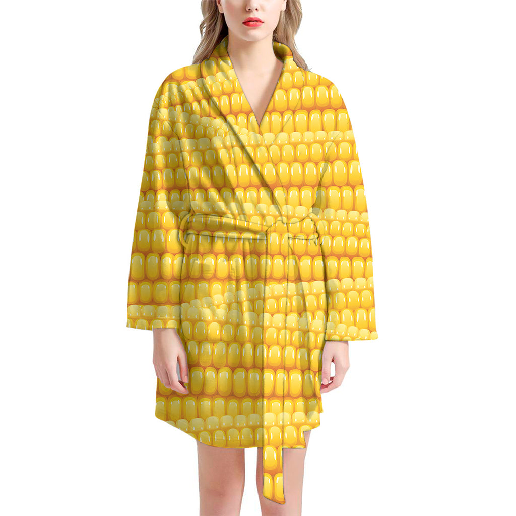 Corn Pattern Print Women's Bathrobe