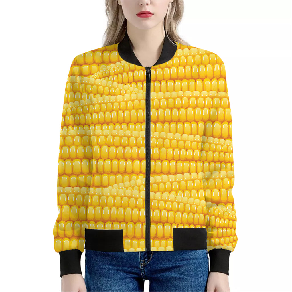 Corn Pattern Print Women's Bomber Jacket