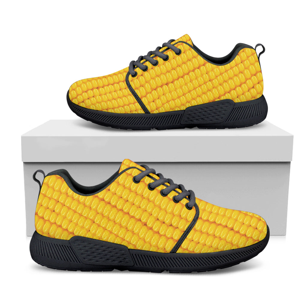 Corn Texture Print Black Athletic Shoes