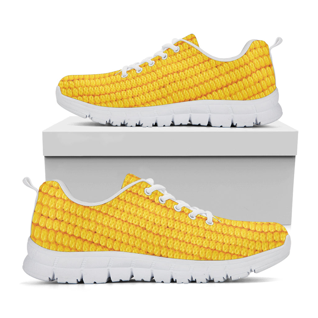 Corn Texture Print White Sneakers