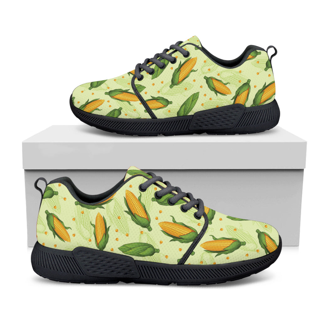 Corncob Pattern Print Black Athletic Shoes