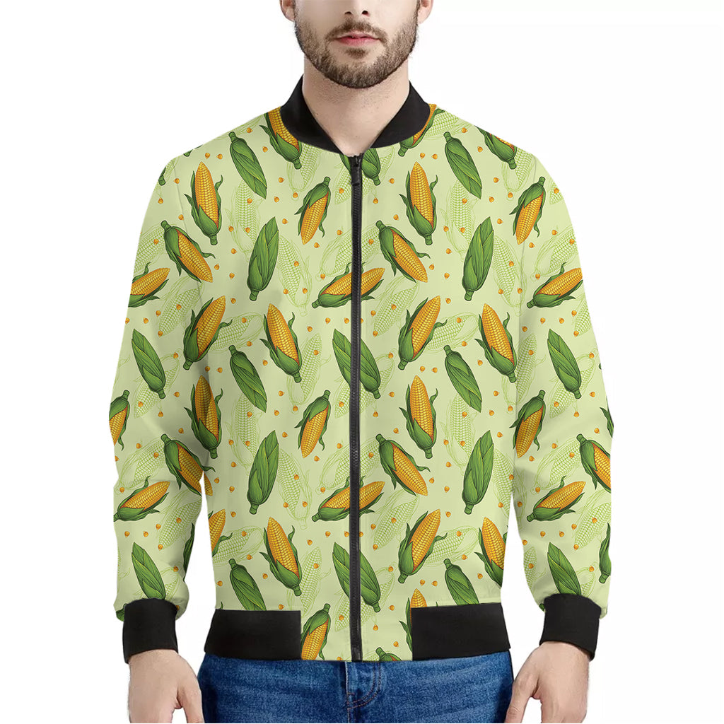 Corncob Pattern Print Men's Bomber Jacket