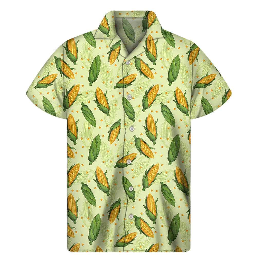 Corncob Pattern Print Men's Short Sleeve Shirt