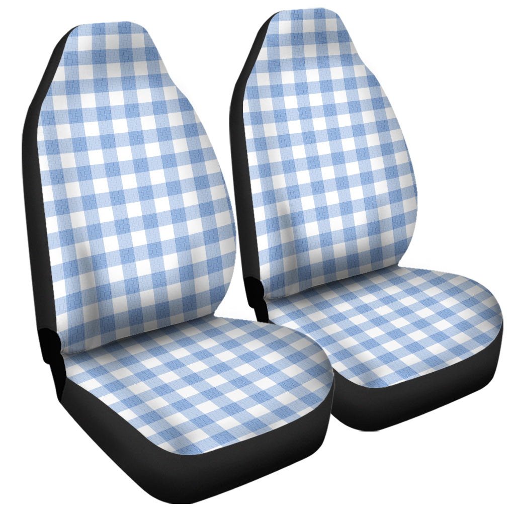 Cornflower Blue And White Gingham Print Universal Fit Car Seat Covers