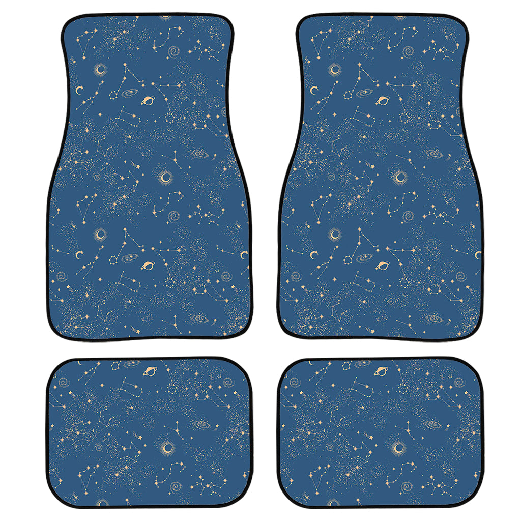 Cosmic Constellation Pattern Print Front and Back Car Floor Mats