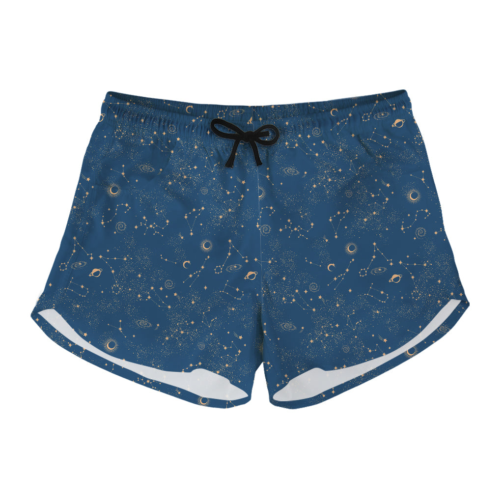 Cosmic Constellation Pattern Print Women's Shorts