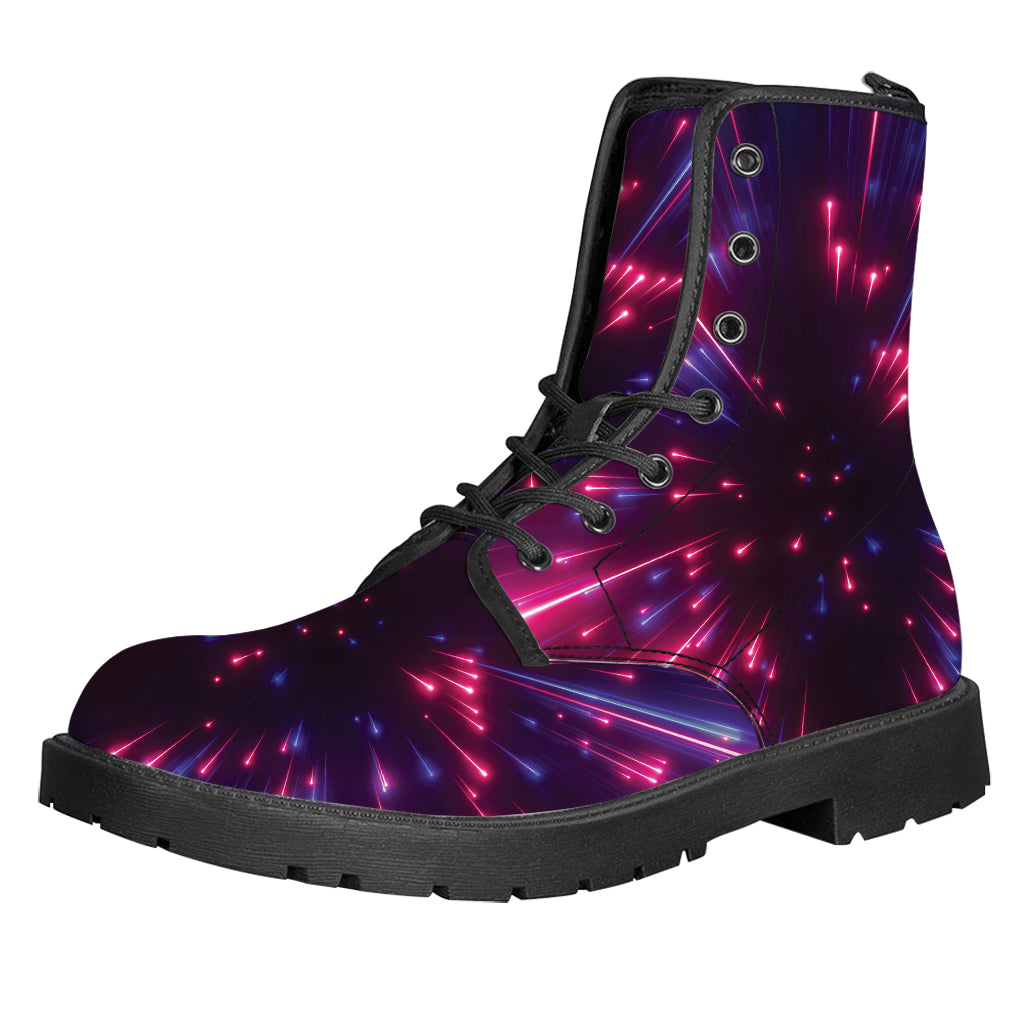 Cosmic Hyperspace Print Leather Boots