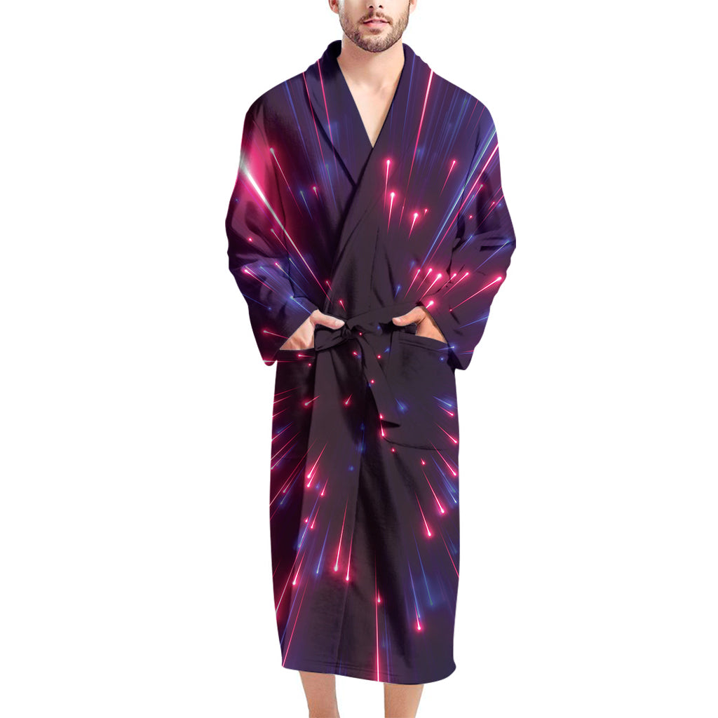 Cosmic Hyperspace Print Men's Bathrobe