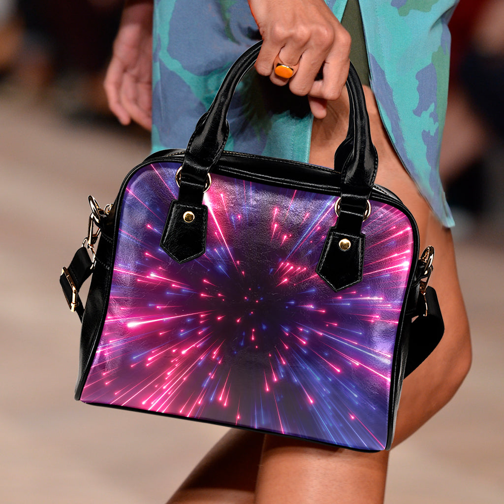 Cosmic Hyperspace Print Shoulder Handbag