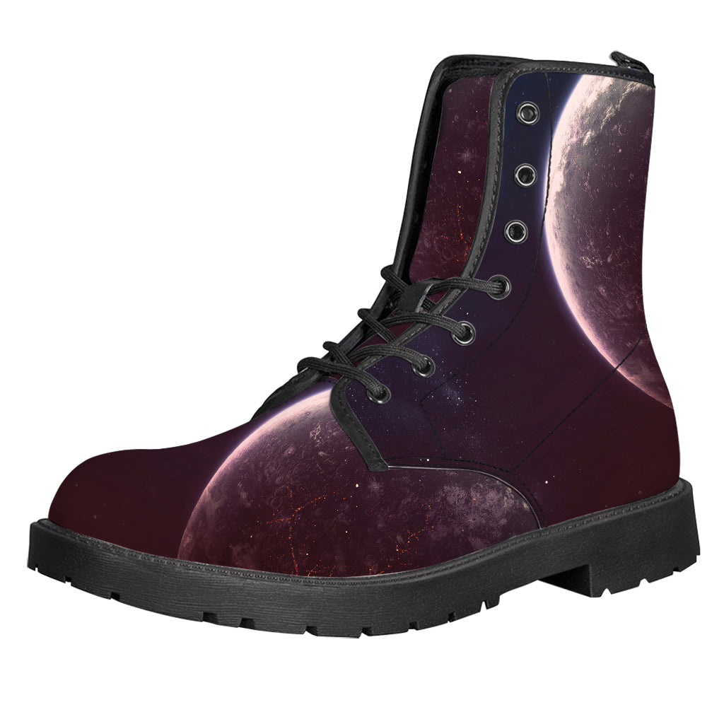 Cosmic Space Print Leather Boots