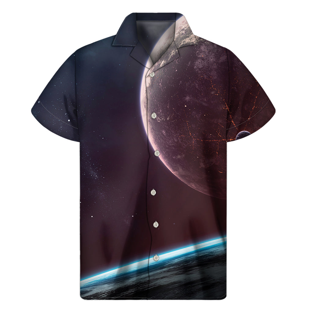 Cosmic Space Print Men's Short Sleeve Shirt