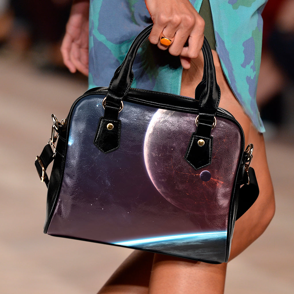 Cosmic Space Print Shoulder Handbag