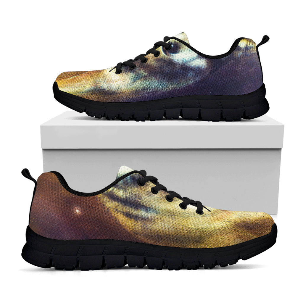 Cosmic Wolf Portrait Print Black Sneakers