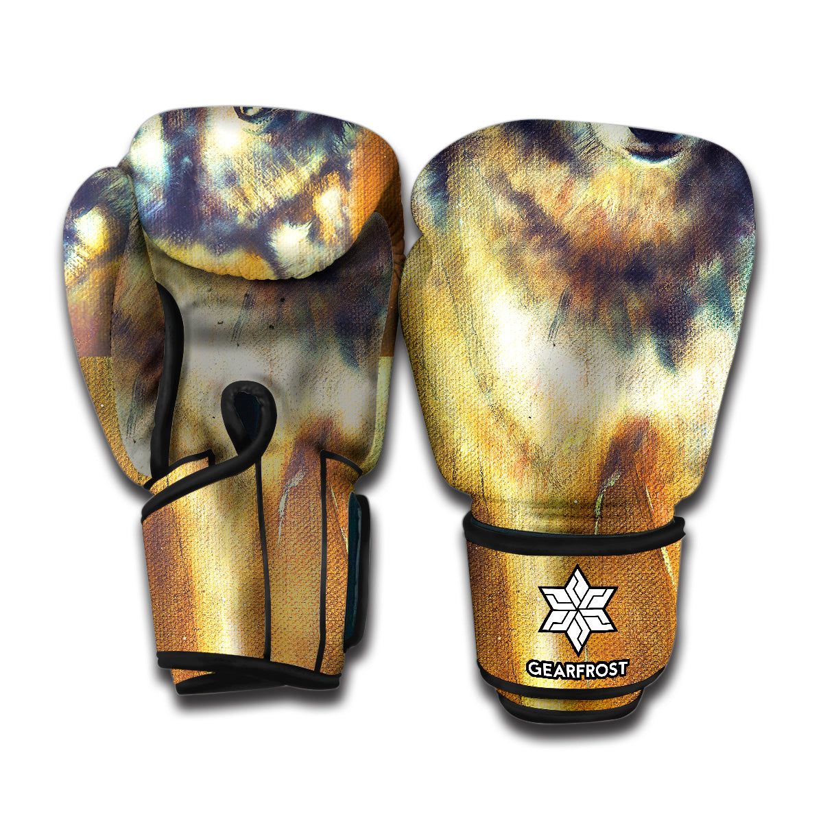 Cosmic Wolf Portrait Print Boxing Gloves