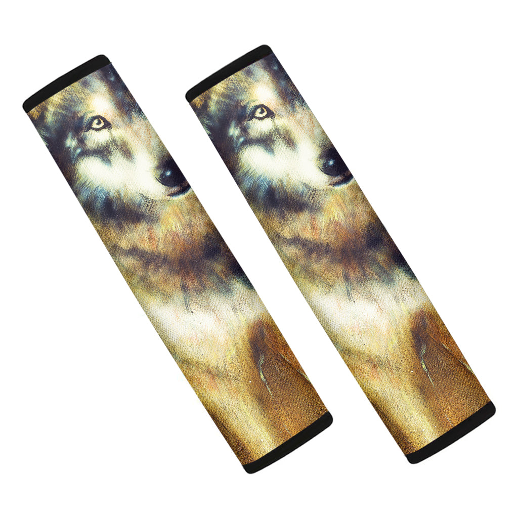 Cosmic Wolf Portrait Print Car Seat Belt Covers