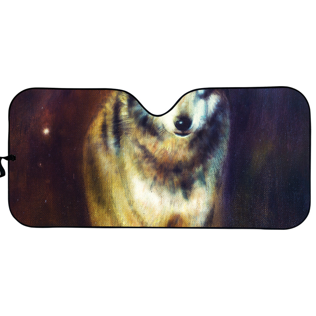 Cosmic Wolf Portrait Print Car Sun Shade