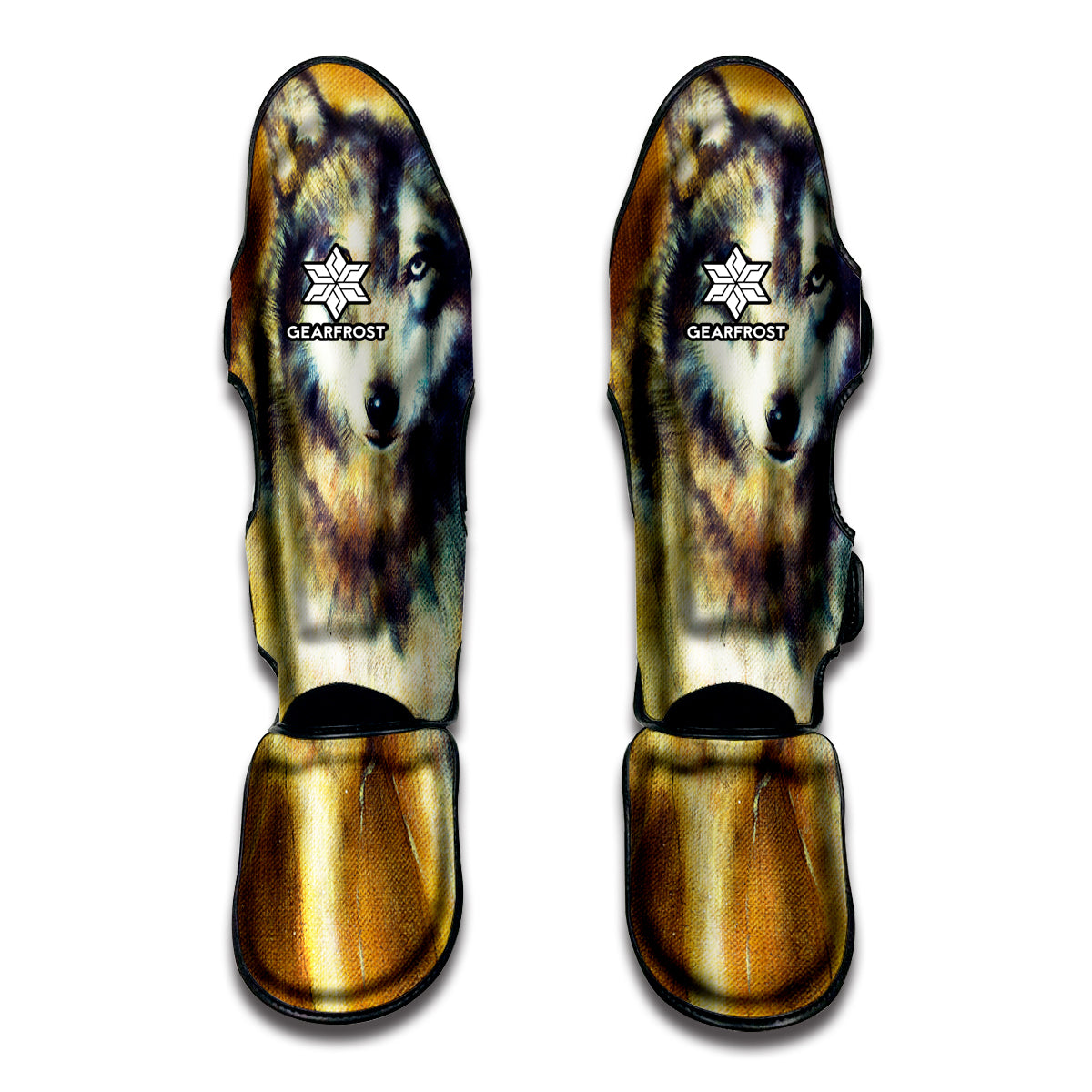 Cosmic Wolf Portrait Print Muay Thai Shin Guards