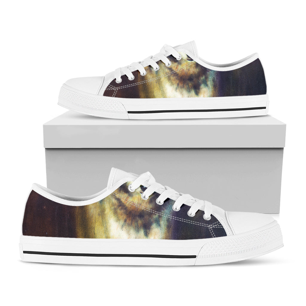 Cosmic Wolf Portrait Print White Low Top Shoes