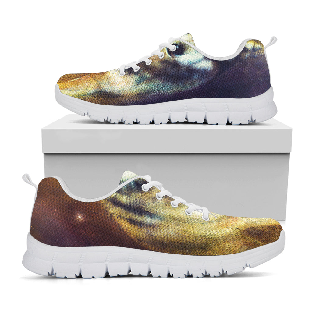 Cosmic Wolf Portrait Print White Sneakers