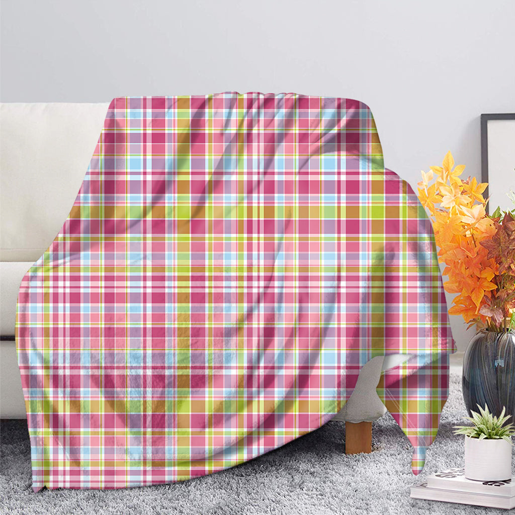 Cotton Candy Pastel Plaid Pattern Print Blanket