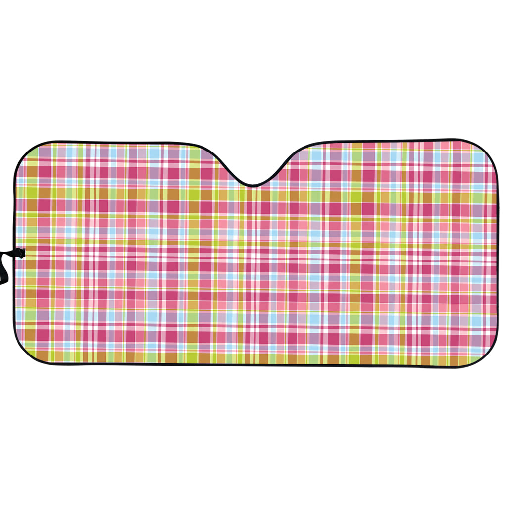 Cotton Candy Pastel Plaid Pattern Print Car Sun Shade