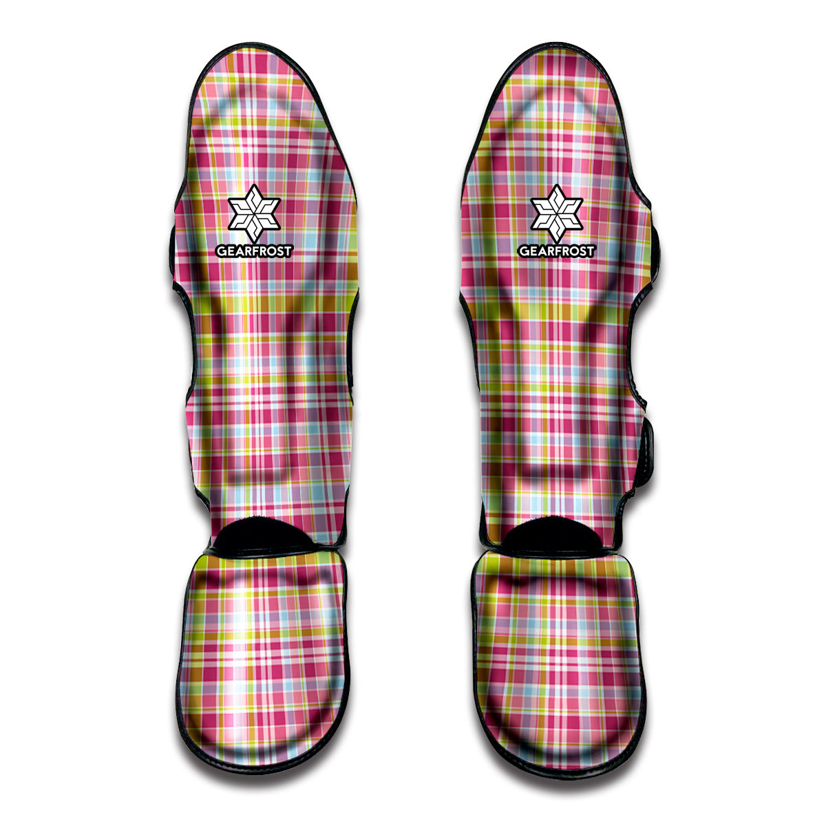 Cotton Candy Pastel Plaid Pattern Print Muay Thai Shin Guards