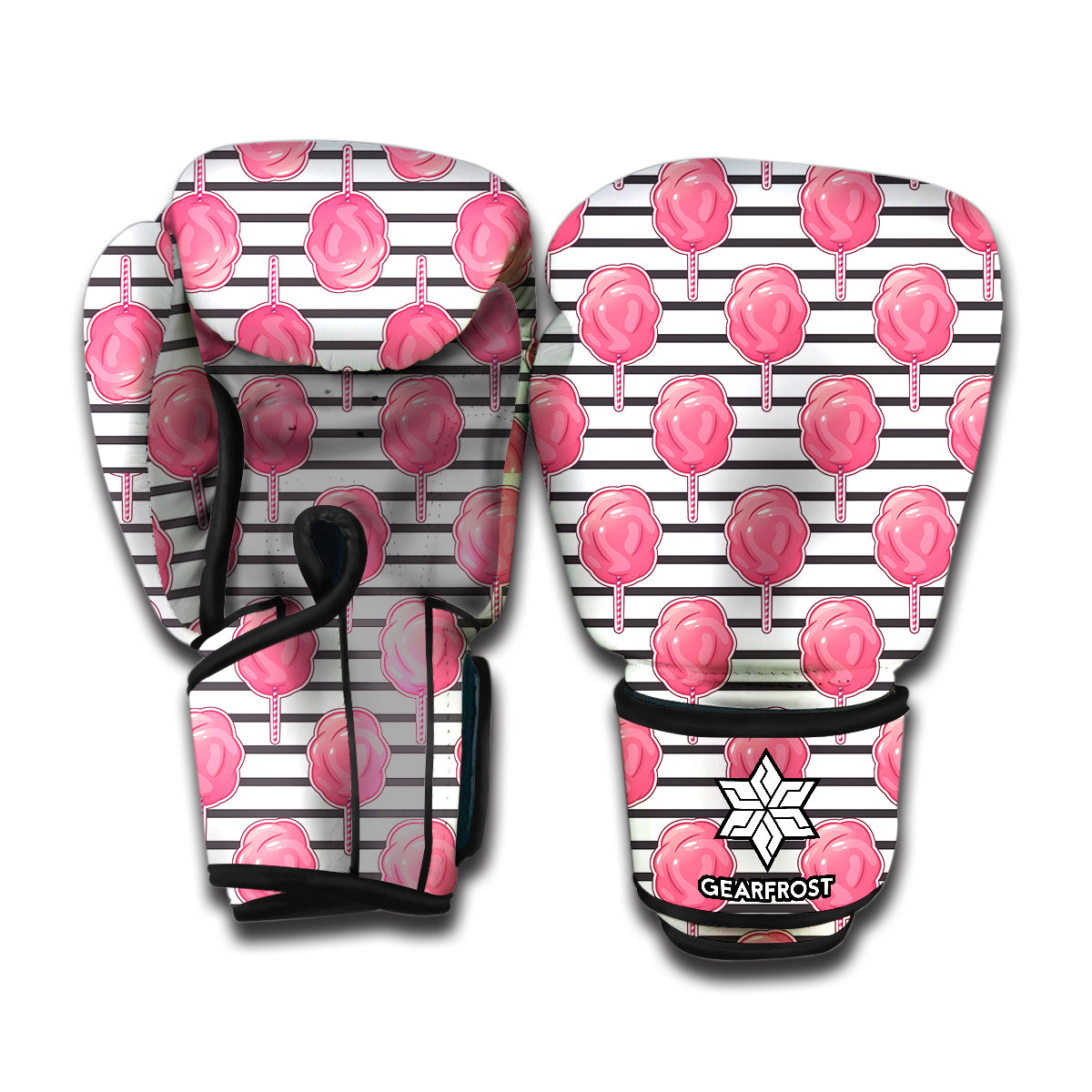 Cotton Candy Striped Pattern Print Boxing Gloves