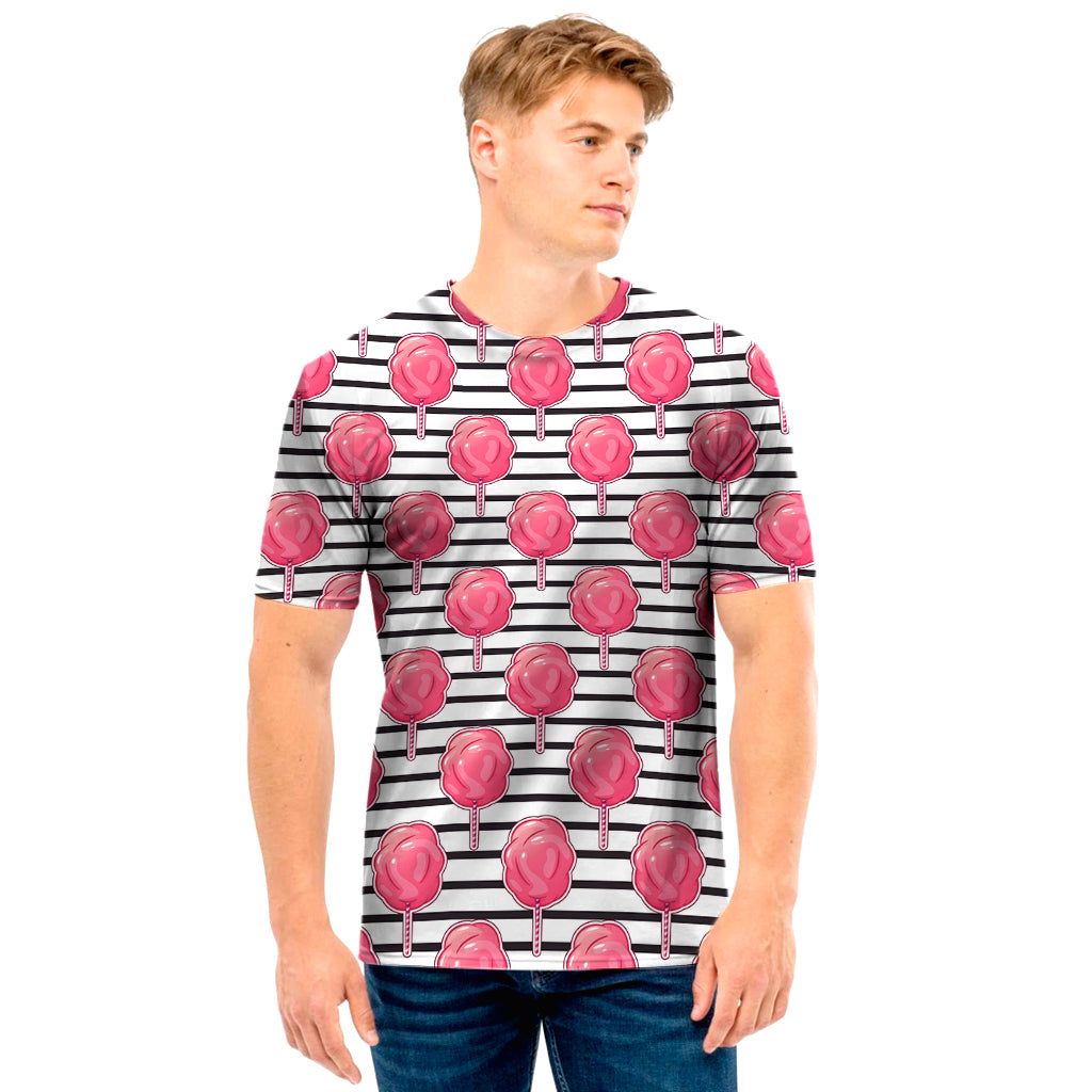 Cotton Candy Striped Pattern Print Men's T-Shirt