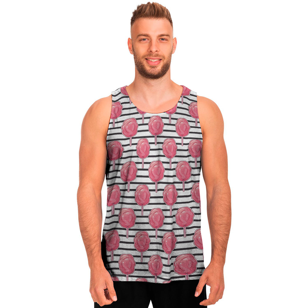 Cotton Candy Striped Pattern Print Men's Tank Top